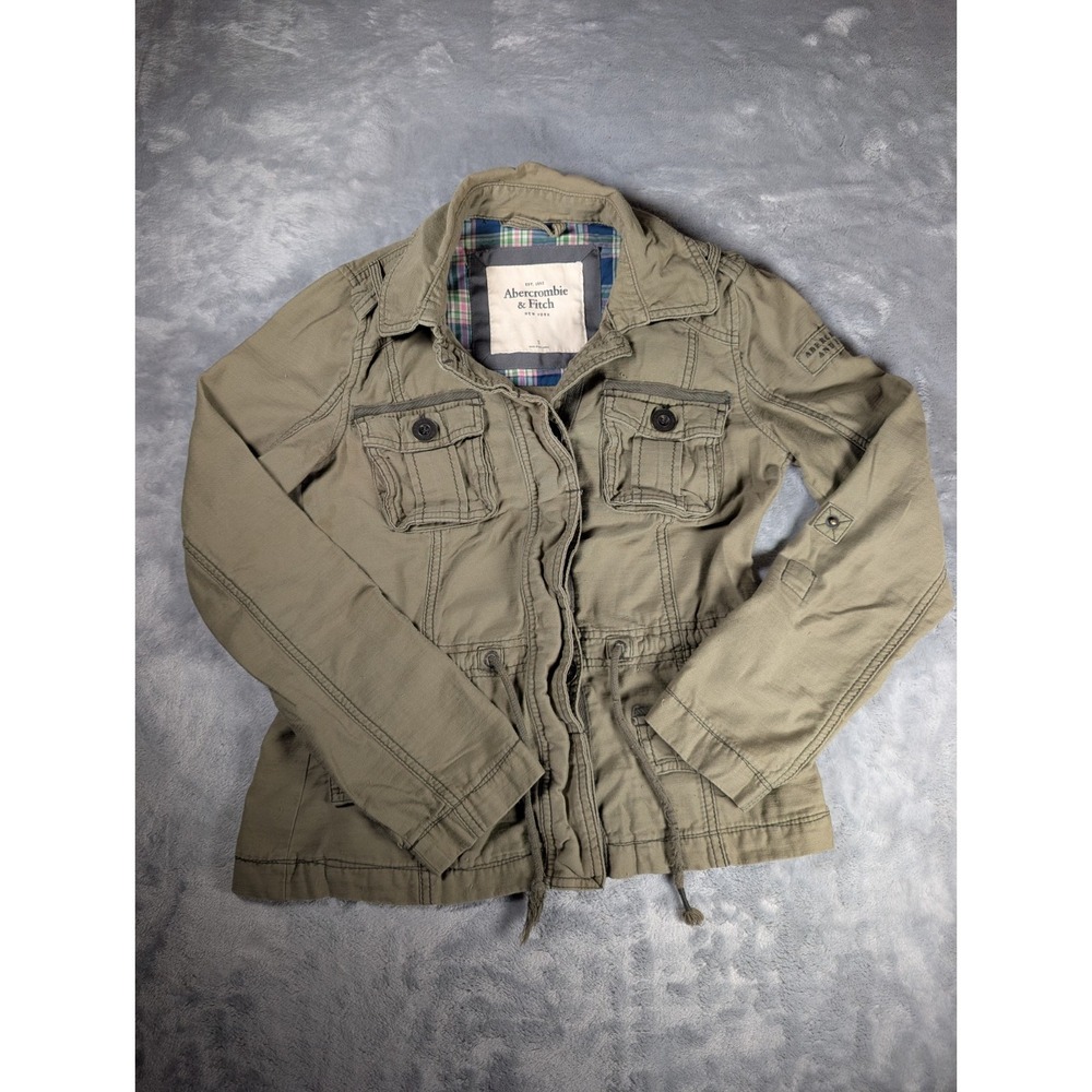 Vintage Abercrombie And Fitch Womans Safari Lightweight Weight Jacket Sm Olive